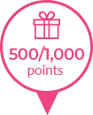 +500/1,000 Points Logo
