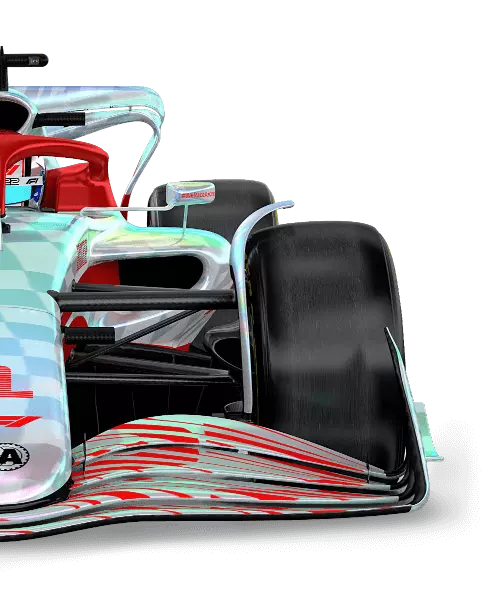 Holografik boyalı Formula 1 arabası