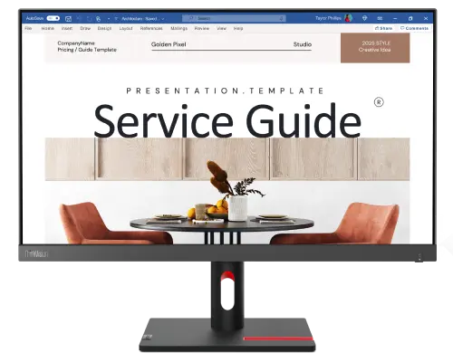 Ön Yüzü Normal Pozisyona Bakan ThinkVision S24i-30 Monitör.