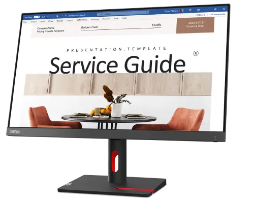 Ön Yüzü Sağ Pozisyona Bakan ThinkVision S24i-30 Monitör.