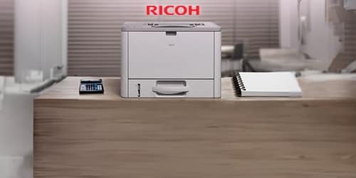 A Ricoh Printer is featured on workplace.