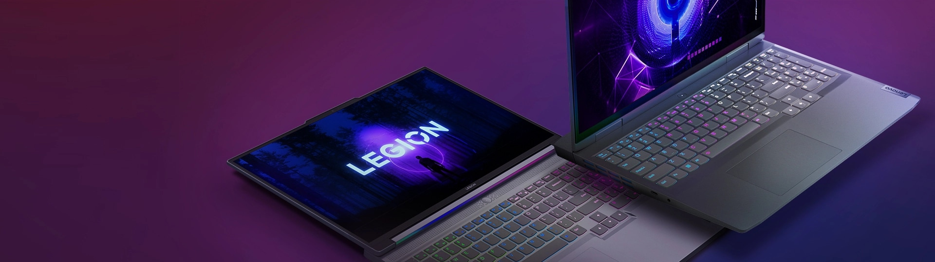 Two gaming laptops shown side by side.