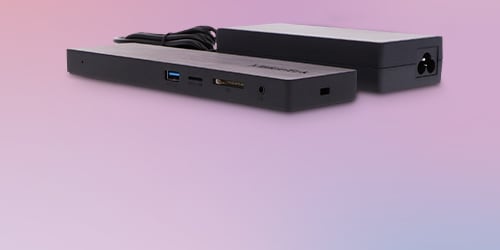 Two VisionTek VT2500 USB-C Docking Stations are featured on a background.