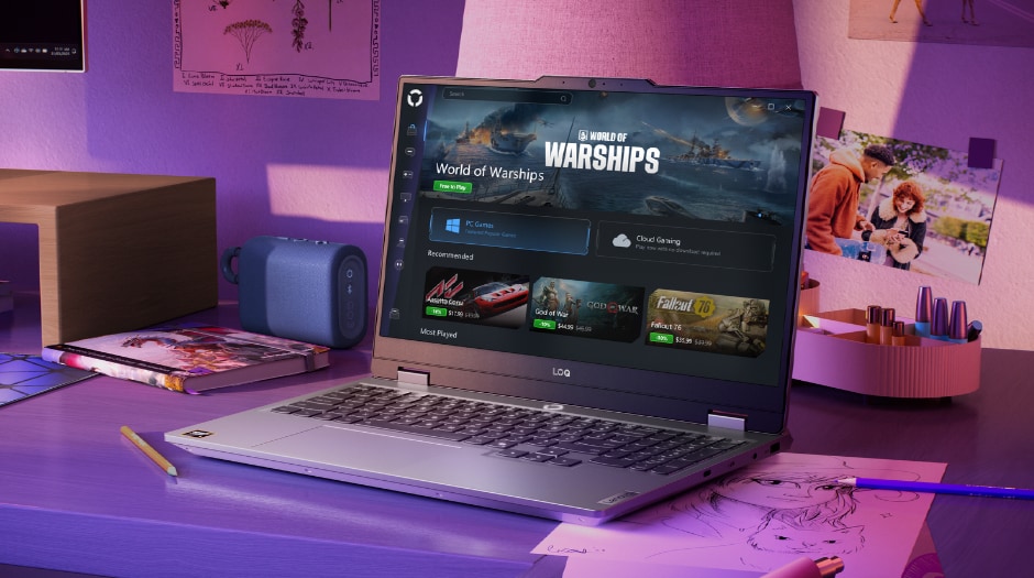 Emphasizes game discovery and launcher access for popular PC titles.