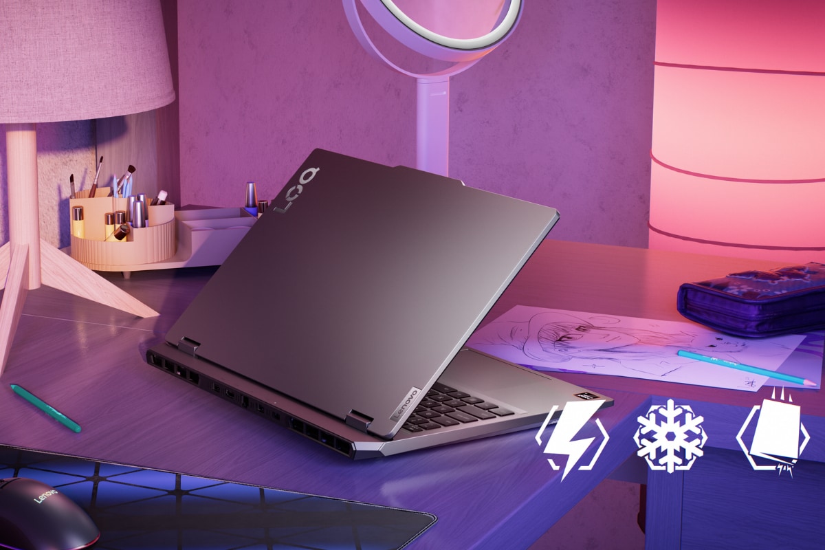 Showcases LOQ’s performance, cooling, and durability in a creator-focused setup.