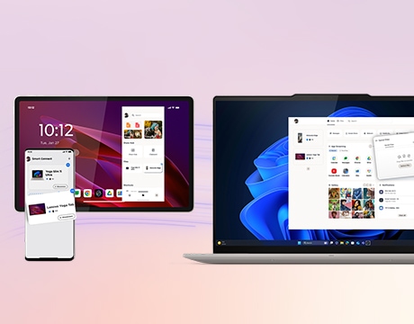 קווים מחברים טאבלט וסמארטפון למחשב הנייד Lenovo IdeaPad Slim 3i Gen 11 (17” Intel).