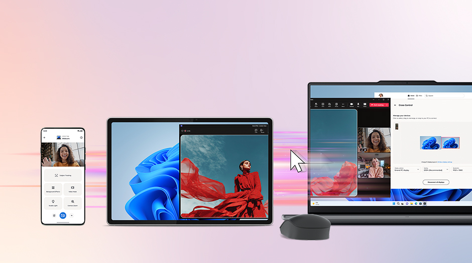 Create a unified workspace by streaming apps and extending displays across your PC, phone, and Lenovo Tab Plus Gen 2 tablet.
