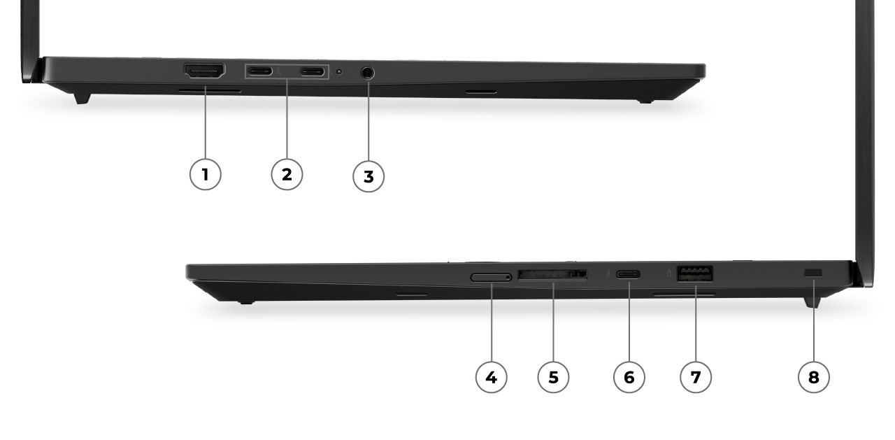 Left and right side ports keep peripherals connected on the Lenovo ThinkPad P1 Gen 9 (16" Intel) Mobile Workstation.