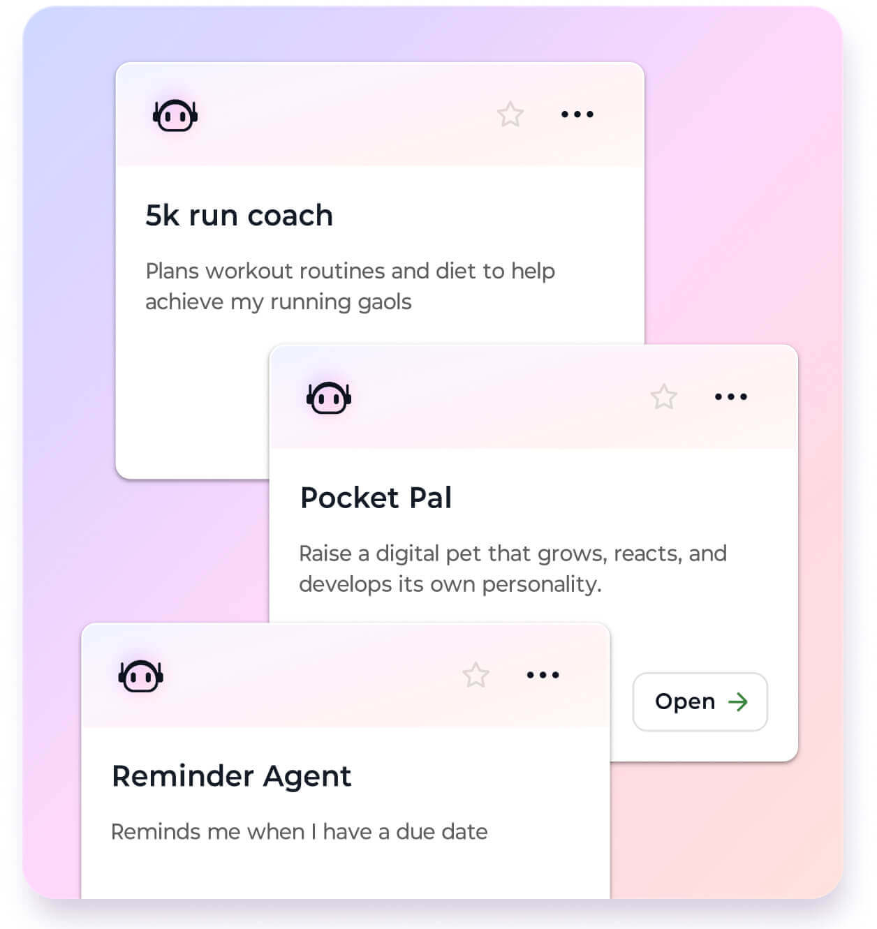 Lenovo Qira showing a list of custom AI agents including 5K Run Coach, Pocket Pal, and Reminder Agent