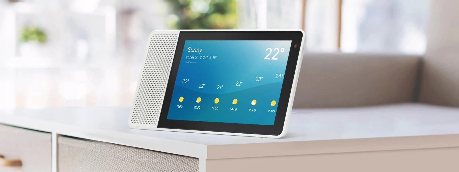 Lenovo Smart Display vous prépare à répondre à votre journée avec les prévisions météorologiques.