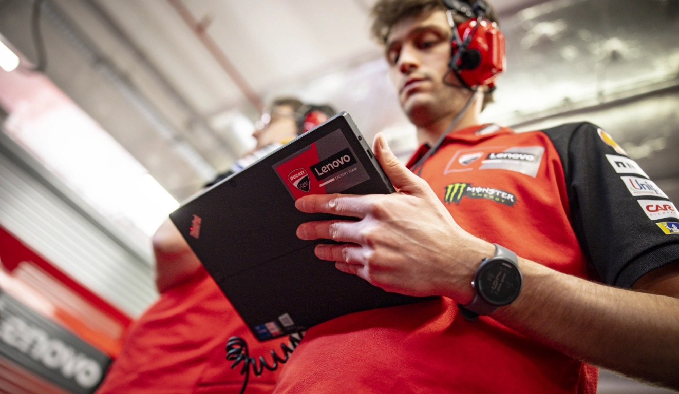 Ducati Lenovo Remote Garage enabling real-time teamwork between engineers.