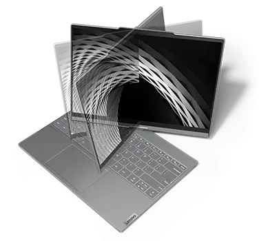 Lenovo ThinkBook Plus Gen 4 (13 tuumaa, Intel) -kannettava, esittelyssä näyttö eri kulmista