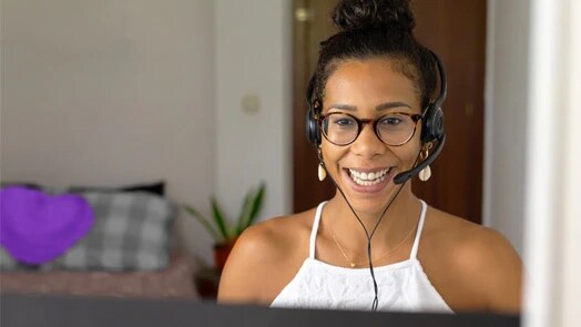 Big pivot - Working from home wearing headset