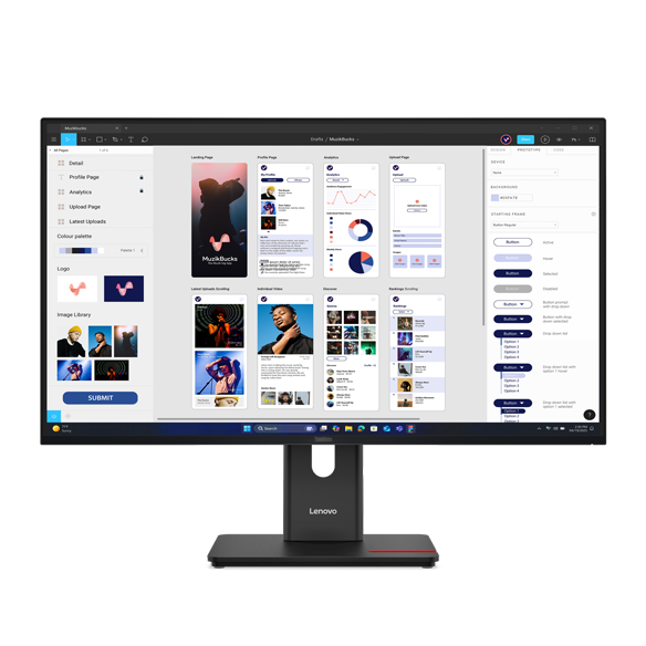 Lenovo ThinkVision T32UD-40 31.5 UHD USB-C-Docking-Monitor, 3840 x 2160