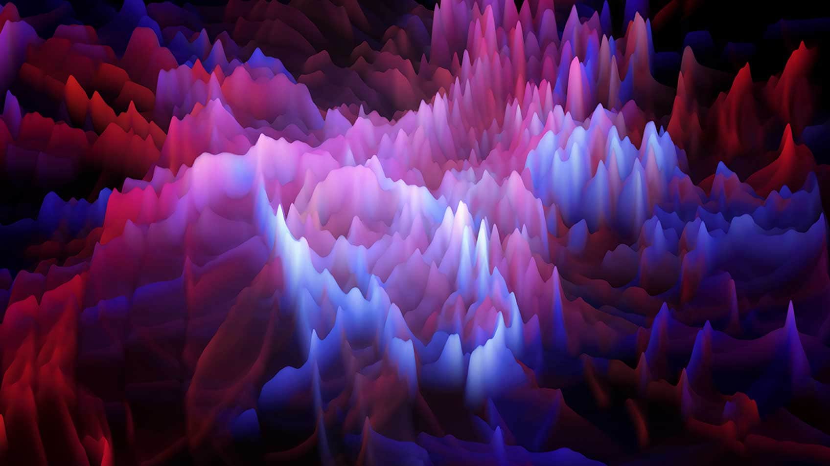 紫と青の色調の立体グラフ。