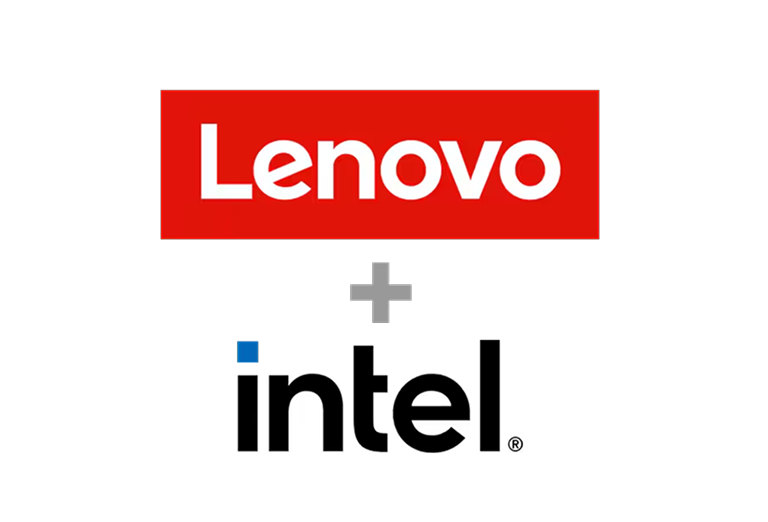 Lenovo + Intel logo.
