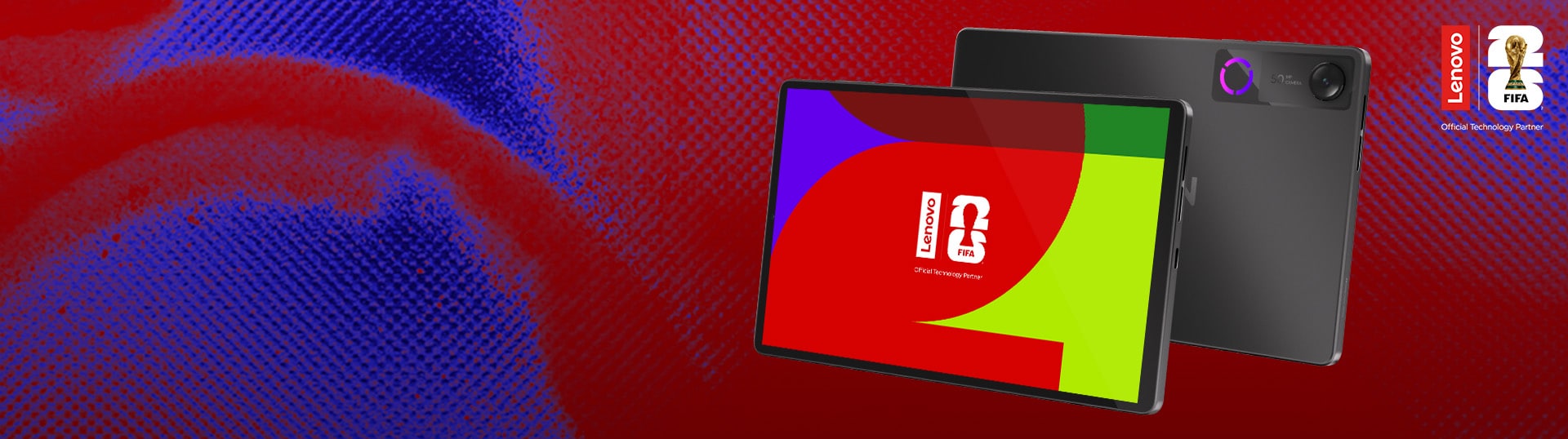 Two gaming laptops with RGB keyboards side by side; screens show Lenovo FIFA logo, Lenovo Legion laptops.