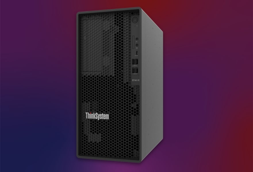 ThinkSystem ST45 V3 front-angled left view