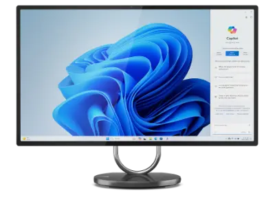Front view of a Lenovo Yoga All-in-One desktop