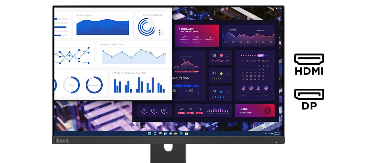 ThinkVision E24q-30 23.8 inch Monitor | 63ECGAR2US | Lenovo US