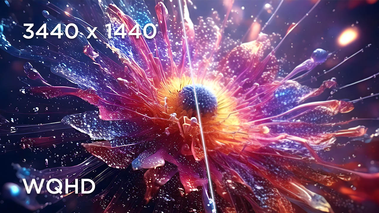 A 34-inch WHD (3440 x 1440) monitor