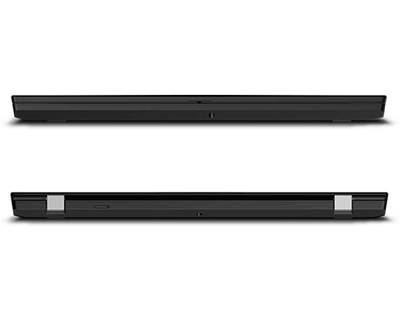 Front and back profile views of closed cover on the Lenovo ThinkPad T15p Gen 2.
