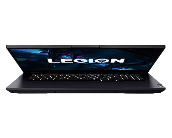 Legion 5i Gen 6 (17″ Intel) front facing, screen on, semi-closed