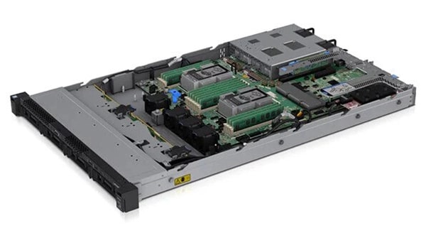 Lenovo ThinkSystem SR530 Rack Server - cover off, front facing left