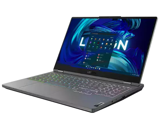 Legion 5i Pro di settima generazione (15'' Intel) in Storm Grey, vista anteriore sinistra