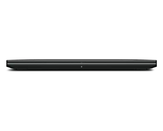 Ansicht des Profils der mobilen Workstation Lenovo ThinkPad P1 Gen 5 von vorne mit geschlossenem Deckel.