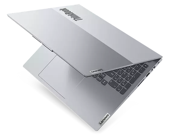 Lenovo ThinkBook 16 Gen 4 laptop showing dual-tone cover and partial keyboard with TrackPad.