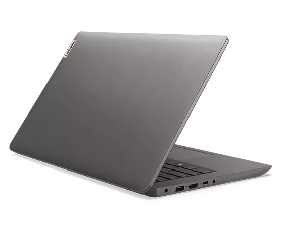 Vista posteriore del notebook IdeaPad 3i di settima generazione, rivolto verso destra