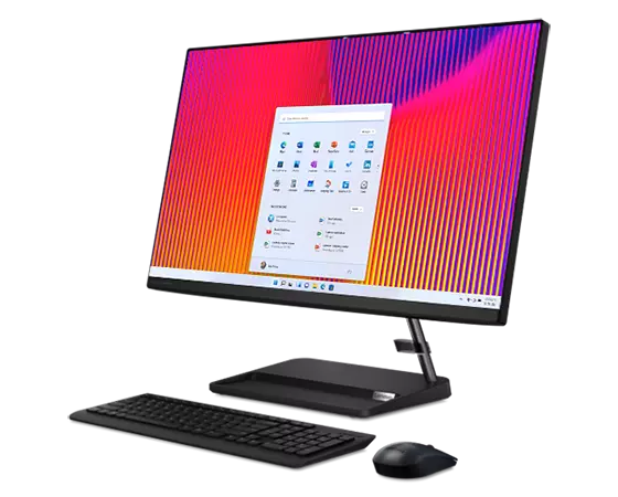 IdeaCentre AIO 3 Gen 6 (27" AMD) black three-quarter right view keyboard and mouse sold separately