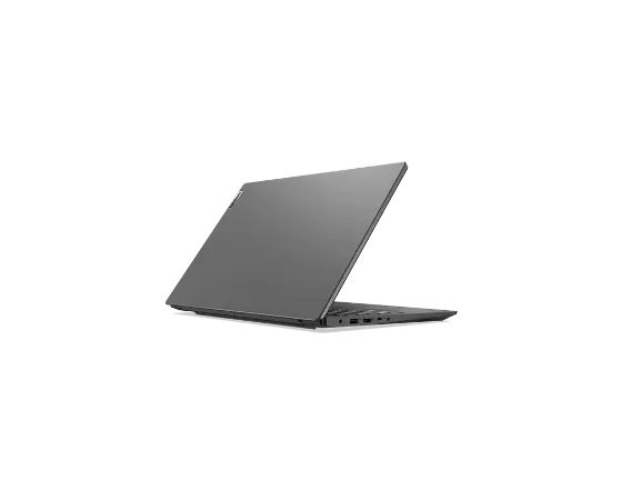 Lenovo V15 Gen 2 (15’’ AMD) laptop – ¾ rear/right view, lid partially open.