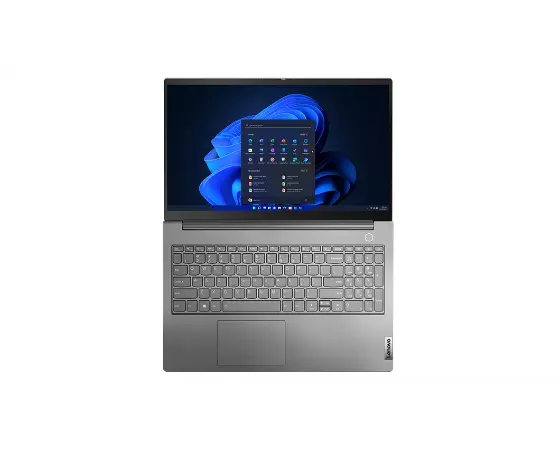 Lenovo ThinkBook 15 Gen 4 (15" AMD) laptop – top view, lid open 180 degrees.