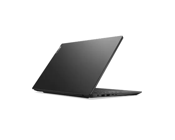 Lenovo V15 Gen 2 (15'' Intel) laptop – ¾ left rear view, with lid partially open.