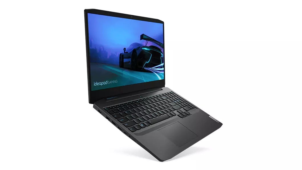 Lenovo IdeaPad Gaming 3i (15") laptop, left front angle view