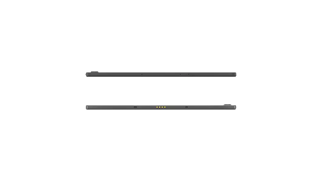 Two Lenovo Tab P11 Plus tablets—top and bottom long side views