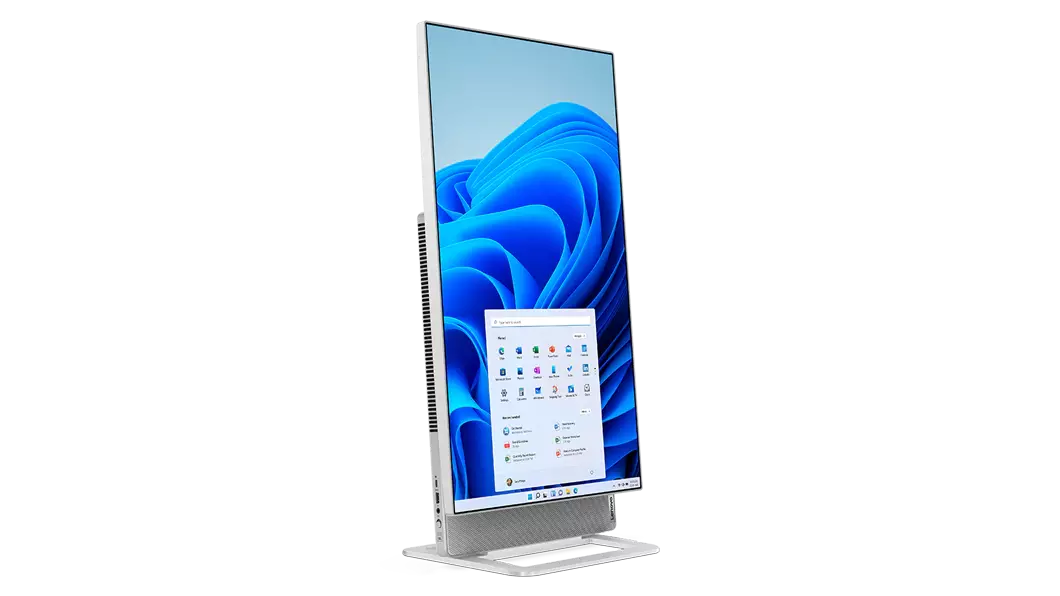 Yoga AIO 7 desktop front-facing right view of vertical display