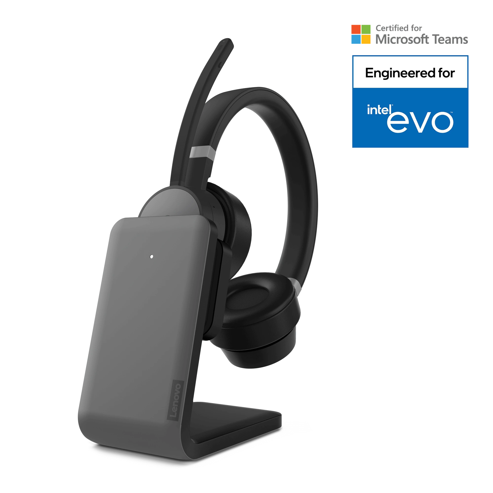 Lenovo Go ワイヤレス アクティブノイズキャンセリング ヘッドセット充電スタンド付き(ブラック)