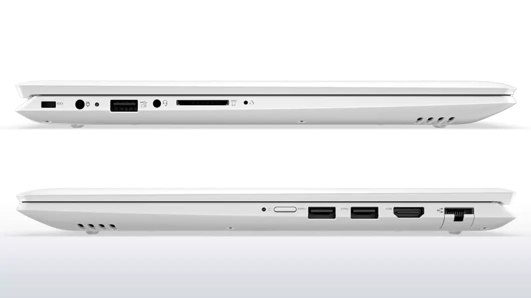 Lenovo Yoga 510 in white, left and right side view closed