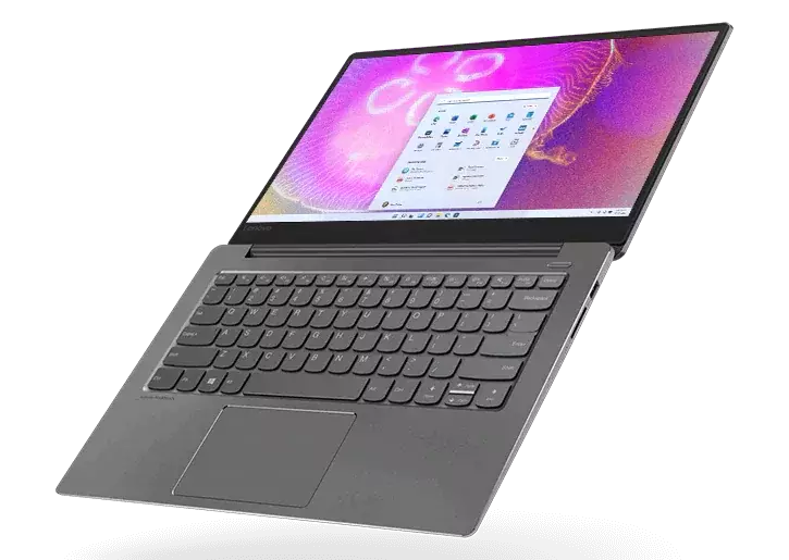 Portable Lenovo Ideapad 530s, vue de derrière côté gauche, ouvert