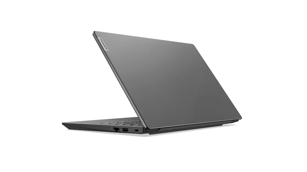  image of Lenovo V14 Gen 2 (14,Intel) laptop – ¾ right rear view, with lid partially open
