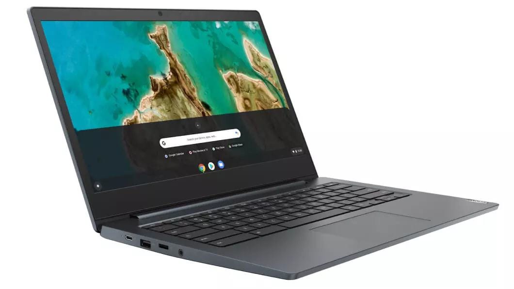 Lenovo IdeaPad 3 Chromebook 14 Left Side View Opened