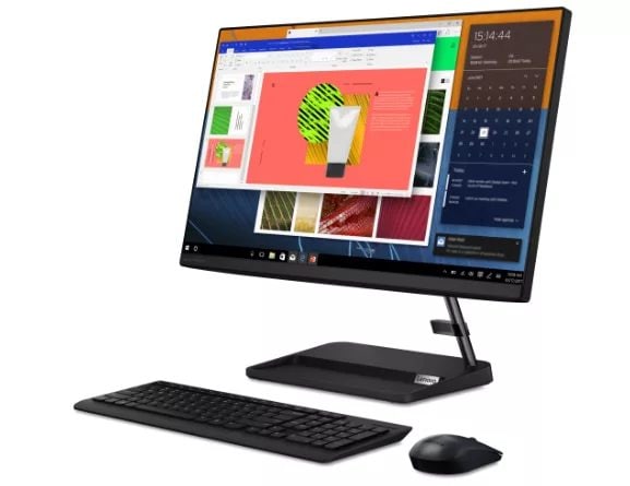 IdeaCentre AIO 3i Gen 6 (24, intel) black three-quarter right view keyboard and mouse sold separately