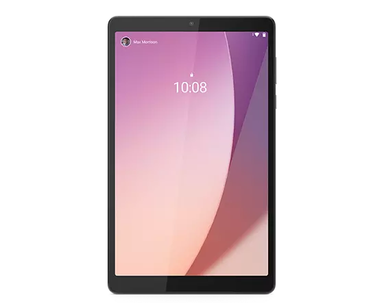 Vooraanzicht van Lenovo Tab M8 Gen 4-tablet met beeldscherm aan
