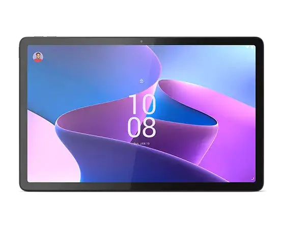Vista frontale del tablet Lenovo Tab P11 Pro di seconda generazione con schermo acceso
