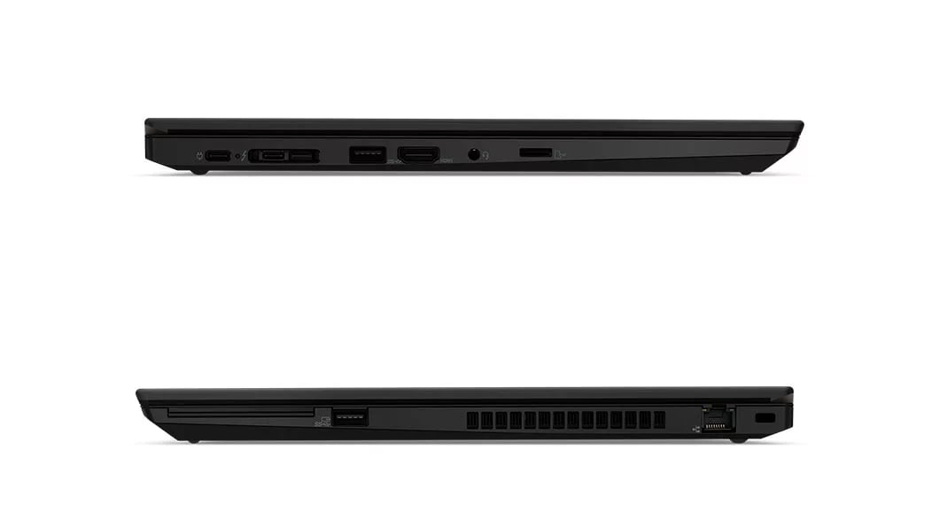 Left and right side views of Lenovo ThinkPad P53s showing ports
