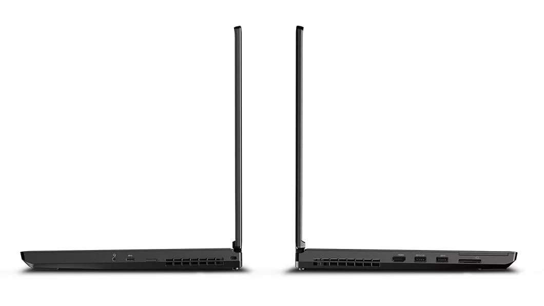 Side views of the ThinkPad P53 laptop with ports