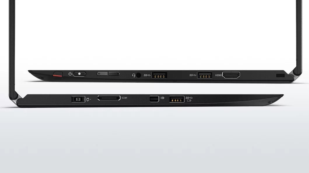 Lenovo ThinkPad X1 Yoga Right and Left Side Views Open 90 Degrees